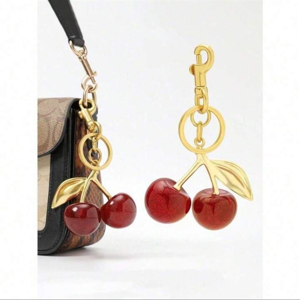 Anthropologie Cherry Keychain in Red and Gold - Picture 9 of 12